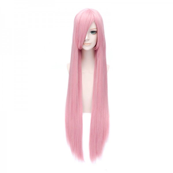 Cosplay pitkä vaaleanpunainen suora peruukki