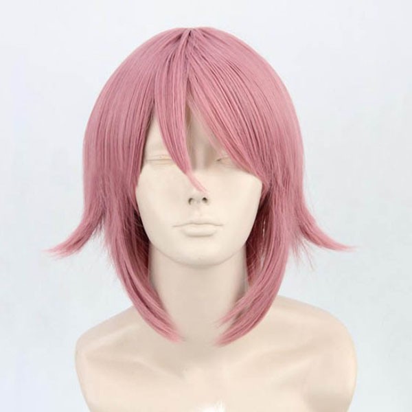 Cosplay keskipitkä vaaleanpunainen peruukki